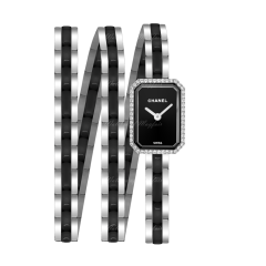 H3058 | Chanel Premiere Mini Steel Ceramic Diamonds Triple Row watch. Buy Online