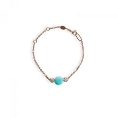 Chantecler Bon Bon Pink Gold Diamond Turquoise Bracelet C.38000