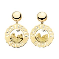 C.23202 | Chantecler Logo Yellow Gold Diamond Earrings | Buy Now
