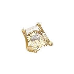 Chantecler Logo Yellow Gold Diamond Ring C.40256 Size 53