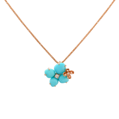 083146 |Buy Chaumet Hortensia Eden Pink Gold Turquoise Diamond Pendant