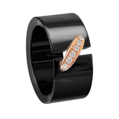 082633 | Chaumet Liens Black Ceramic Diamond Ring Size 54