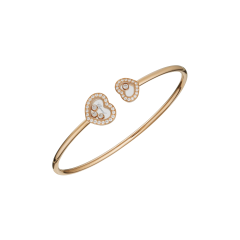 Chopard Happy Diamond Icons Rose Gold Diamond Bracelet Size L 85A614-5203