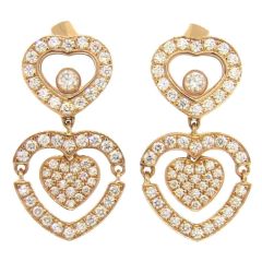 837219-5002 | Buy Chopard Happy Diamonds Rose Gold Diamond Earrings