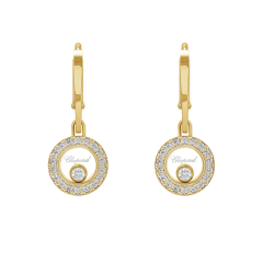 Chopard Happy Diamonds Icons Yellow Gold Diamond Pave Earrings 83A017-0401