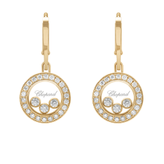 Chopard Happy Diamonds Icons Yellow Gold Diamond Pave Earrings 83A018-0401