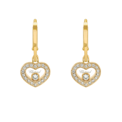 Chopard Happy Diamonds Icons Yellow Gold Diamond Pave Earrings 83A054-0401