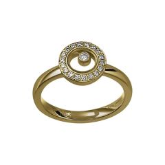 Chopard Happy Diamonds Icons Yellow Gold Diamond Pave Ring Size 52 82A017-0209