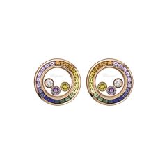Chopard Happy Diamonds Joaillerie Multi-Coloured Diamond Sapphire Earrings 849437-5801