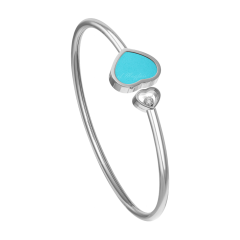 857482-1403 | Chopard Happy Hearts White Gold Turquoise Bangle