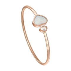 Chopard Happy Hearts Rose Gold Mother-of-Pearl Diamond Bangle Size S 857482-5302