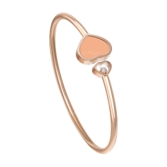 857482-5604 | Chopard Happy Hearts Rose Gold Pink Stone Bangle Size L