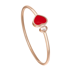 857482-5703 | Chopard Happy Hearts Rose Gold Red Stone Bangle Size M