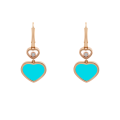 837482-5410 | Buy Chopard Happy Hearts Rose Gold Turquoise Earrings