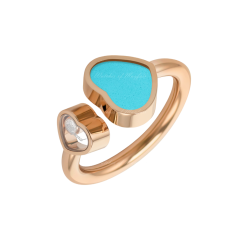 829482-5410 | Buy Online Chopard Happy Hearts Rose Gold Turquoise Ring