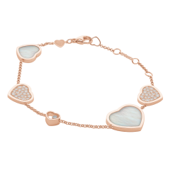 Chopard Happy Hearts Rose Gold Mother-of-Pearl Bracelet 857482-5036