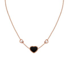 81A082-5201 | Buy Chopard Happy Hearts Rose Gold Onyx Diamond Pendant 