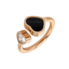 829482-5212 | Buy Online Chopard Happy Hearts Rose Gold Onyx Ring