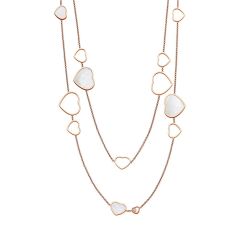 Chopard Happy Hearts Rose Gold Pearl Diamond Necklace 817482-5310