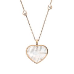 Chopard Happy Hearts Rose Gold Pearl Diamond Pendant 79A084-5301