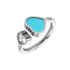 829482-1410 | Chopard Happy Hearts White Gold Turquoise Diamond Ring