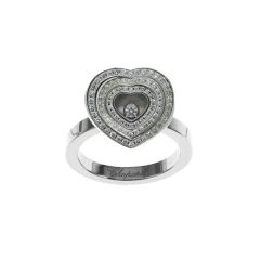 Chopard Happy Spirit White Gold Diamond Pave Ring Size 52 827983-1109