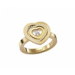 Chopard Happy Spirit Yellow Gold Diamond Ring Size 52 827983-0109