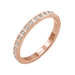 Chopard Ice Cube Pure Rose Gold Diamond Full-Set Ring Size 52 827702-5098
