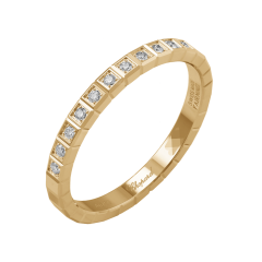 Chopard Ice Cube Pure Yellow Gold Diamond Half-Set Ring Size 50 827702-0256