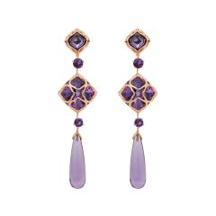 Chopard IMPERIALE Rose Gold Amethyst Diamond Earrings 849570-5001