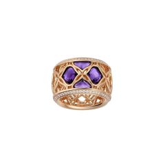 Chopard IMPERIALE Rose Gold Amethyst Diamond Ring Size 52 829564-5009
