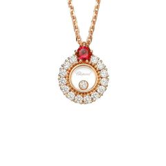 Chopard Joaillerie Rose Gold Ruby Diamond Pendant 799466-5791