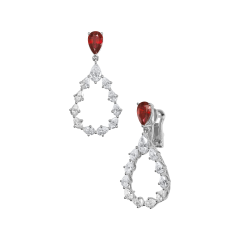 Chopard L'Heure du Diamant Drop White Gold Ruby Diamond Earrings 84A063-1301