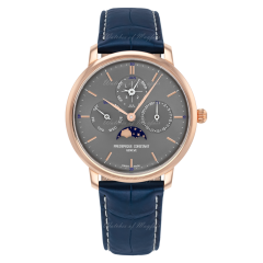 FC-775G4S4 | Frederique Constant Slimline Perpetual Calendar Manufacture Rose Gold & Steel 42 mm watch. Buy Online