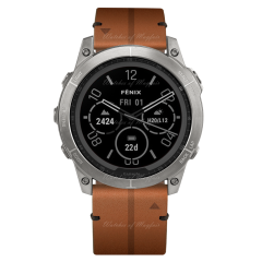 010-02540-31 | Garmin Fenix 7 Sapphire Solar Titanium With Chestnut Leather Band 47 mm watch | Buy Now