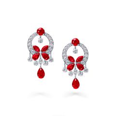 Graff Butterfly White Gold Ruby Diamond Earrings RGE603