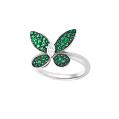 RGR256 | Buy Online Graff Butterfly White Gold Emerald Diamond Ring