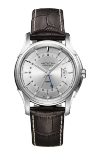 H32585551 | Hamilton Jazzmaster Traveler GMT Automatic 42mm watch. Buy Online