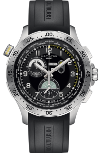 H76714335 | Hamilton Khaki Aviation Worldtimer Chrono Quartz 45mm watch. Buy Online