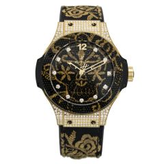 343.VX.6580.NR.0804 | Hublot Big Bang Broderie Yellow Gold Diamonds 41 mm watch. Buy Online
