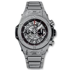 411.NX.1170.NX.3704 | Hublot Big Bang Unico Titanium Pave Bracelet 45 mm watch. Buy Online