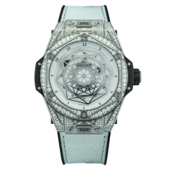 415.NX.2027.VR.1704.MXM18 | Hublot Big Bang Sang Bleu White Titanium Pave 45 mm watch. Buy Online