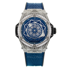 415.NX.7179.VR.1704.MXM18 | Hublot Big Bang Sang Bleu Unico Titanium Blue Pave watch. Buy Online