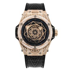 465.OS.1118.VR.1704.MXM18 | Hublot Big Bang Sang Bleu King Gold Pave 39 mm watch. Buy Online