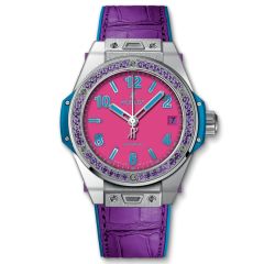 465.SV.7379.LR.1205.POP16 | Hublot Big Bang One Click Pop Art Steel Purple 39 mm watch. Buy Online