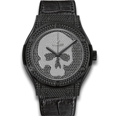 511.ND.9100.LR.1700.SKULL | Hublot Classic Fusion Skull Black Full Pave 45 mm watch. Buy Online