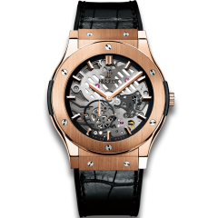 515.OX.0180.LR | Hublot Classic Fusion Ultra-Thin Skeleton King Gold 45 mm watch. Buy Online
