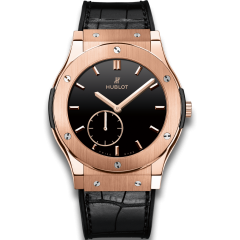 515.OX.1280.LR | Hublot Classic Fusion Ultra-Thin King Gold Black Shiny Dial watch. Buy Online