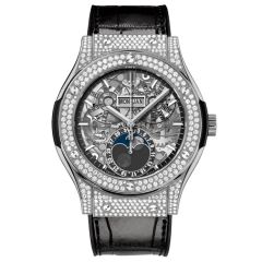 517.NX.0170.LR.1704 | Hublot Classic Fusion Aerofusion Moonphase Titanium Pave watch. Buy Online