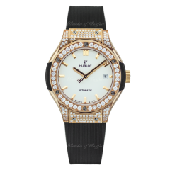 582.OX.2610.RX.1704 | Hublot Classic Fusion King Gold Opalin Pave 33 mm watch. Buy Online